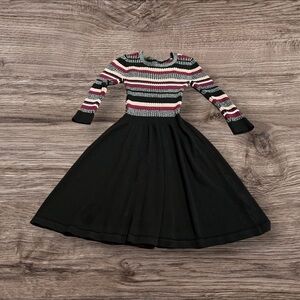 BCX Dress Fit Flare Striped Sweater Dress Size Medium Junior